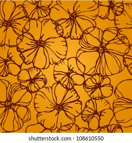 Seamless floral pattern. Flowers yellow texture