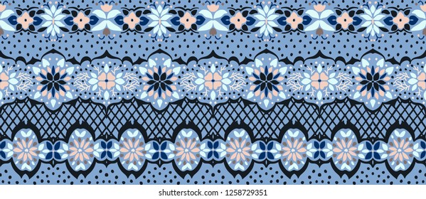 Seamless floral pattern folk colorful flowers and leaves. Flower embroidery. Talavera pattern.  Indian patchwork. Turkish ornament.  Spanish  ethnic background. Mediterranean seamless  wallpaper.