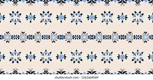Seamless floral pattern folk colorful flowers and leaves. Flower embroidery. Talavera pattern.  Indian patchwork. Turkish ornament.  Spanish  ethnic background. Mediterranean seamless  wallpaper.