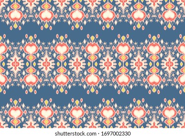 Seamless floral pattern folk colorful flowers and leaves. Flower embroidery. Talavera pattern. Indian patchwork. Turkish ornament. Spanish ethnic background. Mediterranean seamless wallpaper.