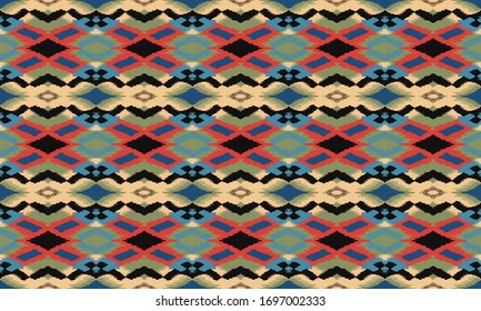 Seamless floral pattern folk colorful flowers and leaves. Flower embroidery. Talavera pattern. Indian patchwork. Turkish ornament. Spanish ethnic background. Mediterranean seamless wallpaper.