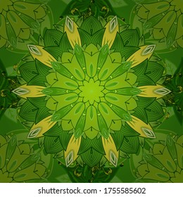 Patrón floral sin foco en el estilo folk con flores, hojas. Dibujado a mano. Ilustración vectorial.