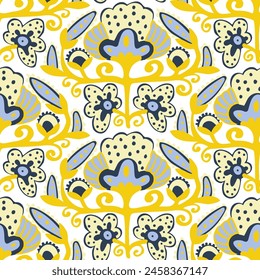 Seamless floral pattern. Folklore motifs.