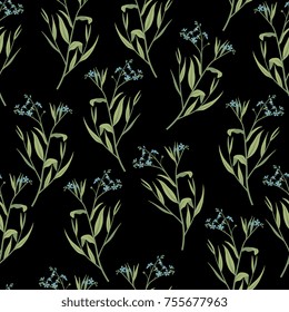 Seamless floral pattern with forget-me-not flowers.