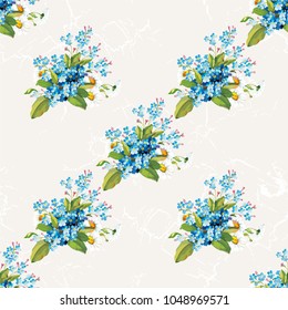 Patrón floral sin inconvenientes con Ilustración vectorial olvidada-me-not