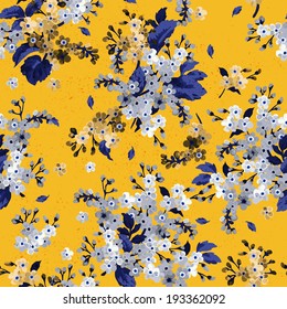 Seamless floral pattern with forget-me-not. Vector background.