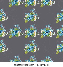 Seamless floral pattern with forget-me-not Vector Illustration EPS8
