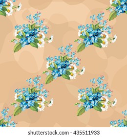 Seamless floral pattern with forget-me-not Vector Illustration EPS8