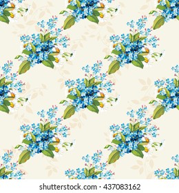 Seamless floral pattern with forget-me-not Vector Illustration EPS8