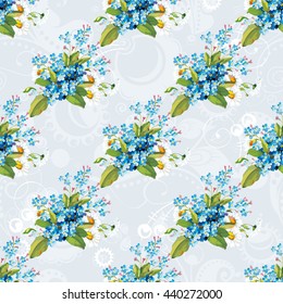 Seamless floral pattern with forget-me-not Vector Illustration EPS8