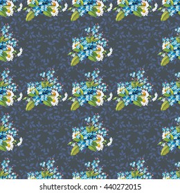 Seamless floral pattern with forget-me-not Vector Illustration EPS8