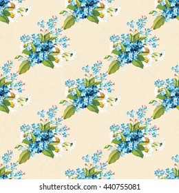 Seamless floral pattern with forget-me-not Vector Illustration EPS8