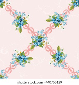 Seamless floral pattern with forget-me-not Vector Illustration EPS8