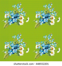 Seamless floral pattern with forget-me-not Vector Illustration EPS8
