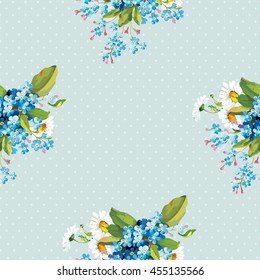 Seamless floral pattern with forget-me-not Vector Illustration EPS8