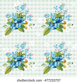 Seamless floral pattern with forget-me-not Vector Illustration EPS8