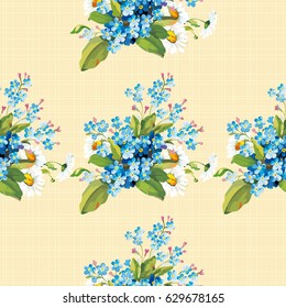 Seamless floral pattern with forget-me-not Vector Illustration EPS8