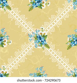 Seamless floral pattern with forget-me-not Vector Illustration EPS8