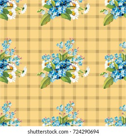 Seamless floral pattern with forget-me-not Vector Illustration EPS8
