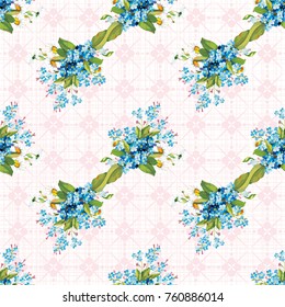 Seamless floral pattern with forget-me-not Vector Illustration EPS8