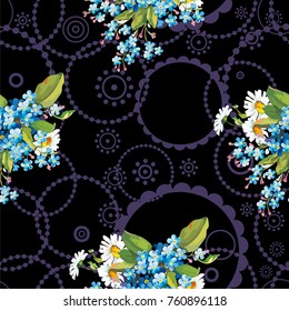 Seamless floral pattern with forget-me-not Vector Illustration EPS8