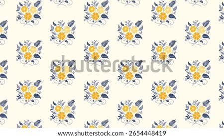 seamless floral pattern with garden vines and blossoms for elegant textile decor