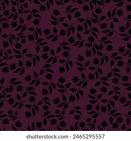 Seamless floral pattern, gentle ditsy print with blooming meadow. Romantic botanical background design with small flowers, leaves, on a light