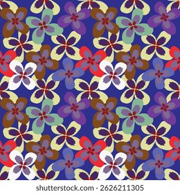 Seamless floral pattern, gentle ditsy print of small plants with a rustic motif. Cute botanical design, romantic background: tiny hand drawn flowers, leaves, bouquets on a green field. Vector.

