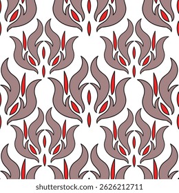 Seamless floral pattern, gentle ditsy print of small plants with a rustic motif. Cute botanical design, romantic background: tiny hand drawn flowers, leaves, bouquets on a green field. Vector.

