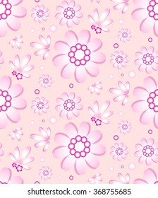 Seamless floral pattern in gentle pink color. Pink background. Floral design. Abstract flowers. Vector illustration
