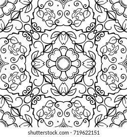Seamless floral pattern. Geometric abstract pattern. 