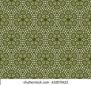 seamless floral pattern with geometric floral ornament. for interior design, greeting cards, fabric print. Ethnic background . green olive and white color