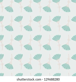 Motivo floral sin fisuras con flores geométricas estilizadas. Se puede utilizar para el diseño de tela, papel pintado, papel decorativo, diseño web, etc. Muestras de patrones sin fisuras incluidas en el archivo.