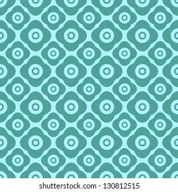 Seamless floral pattern with geometric stylized flowers. Can be used to fabric design, wallpaper, decorative paper, web design, etc. Swatches of seamless patterns included in the file.