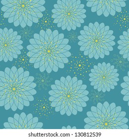 Seamless floral pattern with geometric stylized flowers. Can be used to fabric design, wallpaper, decorative paper, web design, etc.