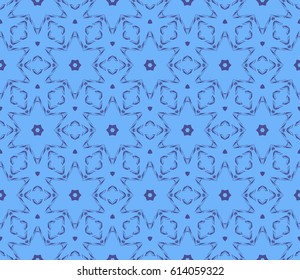 seamless floral pattern with geometric texture. Ornament for interior design, greeting cards, , fabric print. Ethnic background in arabian style. blue color