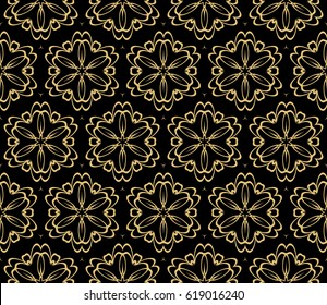 seamless floral pattern with geometric texture. Ornament for interior design, greeting cards, birthday or wedding invitations, fabric print. Ethnic background