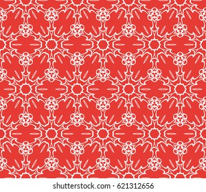 seamless floral pattern with geometric texture. Ornament for interior design, greeting cards, birthday or wedding invitations, fabric print. Ethnic background