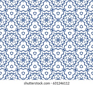 seamless floral pattern with geometric texture. Ornament for interior design, greeting cards, birthday or wedding invitations, fabric print.