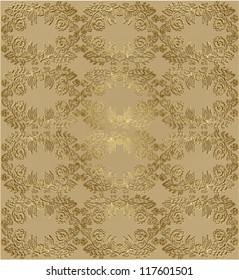 Seamless floral pattern with gilt