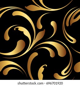 Seamless floral pattern. Golden ornament for design fabric, paper, wallpaper, wrapping.
