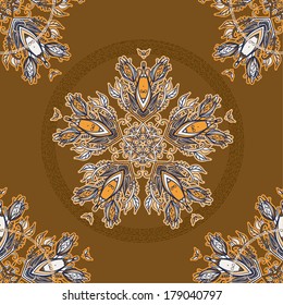 Seamless floral pattern with gorgeous ornamental elements 
