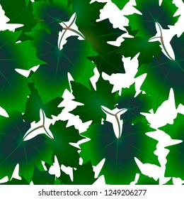 Seamless floral pattern with grape leaves
