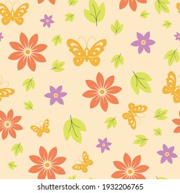 Seamless floral pattern graphic. Design can be used for wallpaper, background, print paper, scrap book and digital paper.