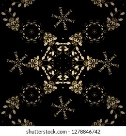 Seamless floral pattern. Graphic modern seamless pattern on black and brown colors. Seamless vector background. Wallpaper baroque, damask.