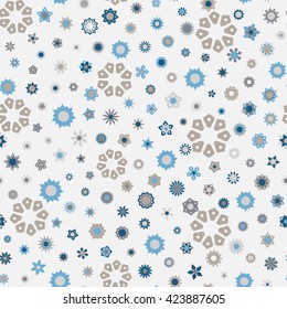 Seamless floral pattern with gray background