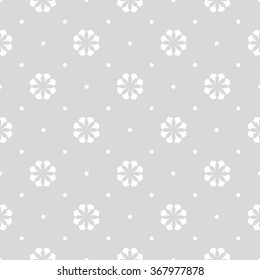 Seamless floral pattern, gray and white ornament. Light vector background.