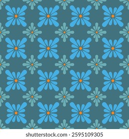 seamless floral pattern green and blue color