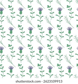Padrão floral sem emenda com folhas verdes