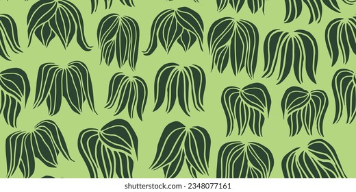 A seamless floral pattern in green tones inspired by Lily of the valley